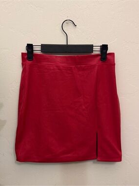 New Inlyric Size Small Red Mini Skirt Front Slit Red Brand New With Tags Stretch